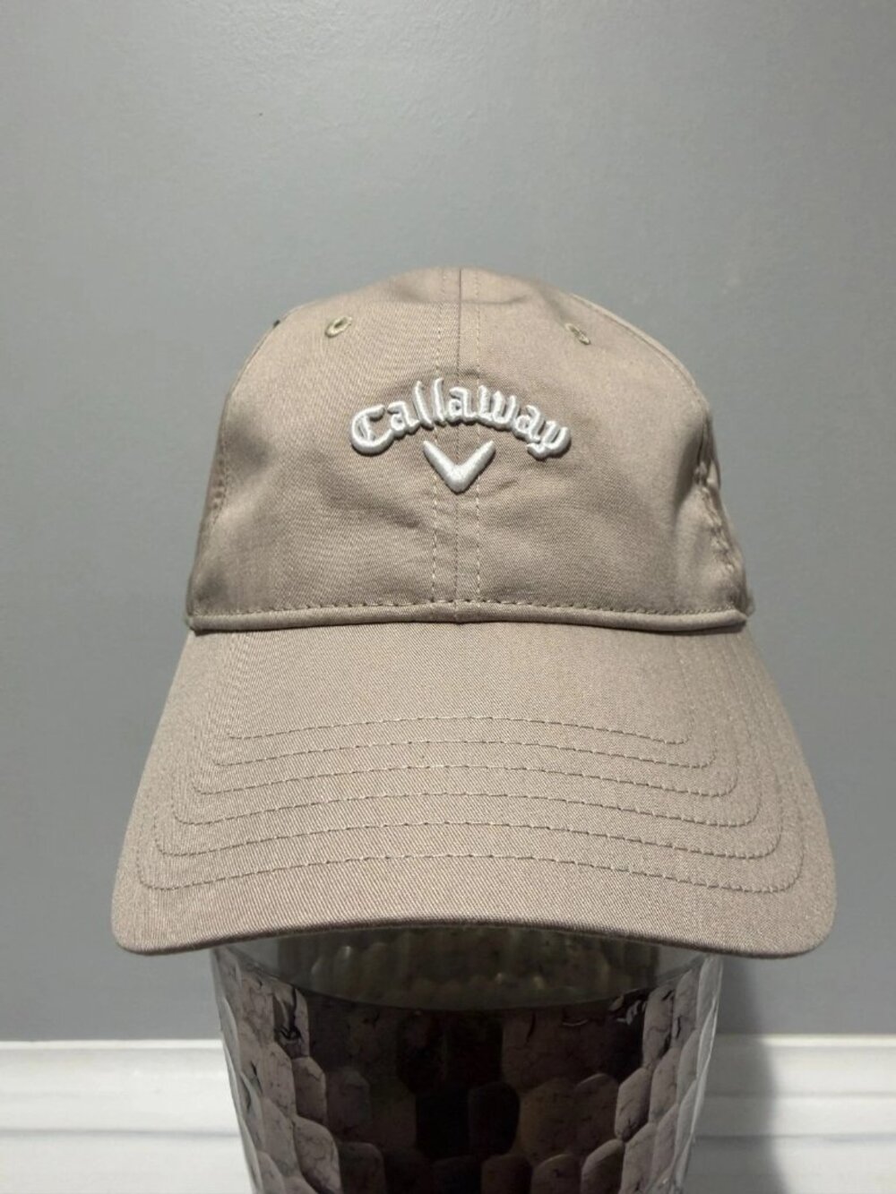 Callaway Adult Heritage Twill Golf Hat/Cap Latte White Adjustable New